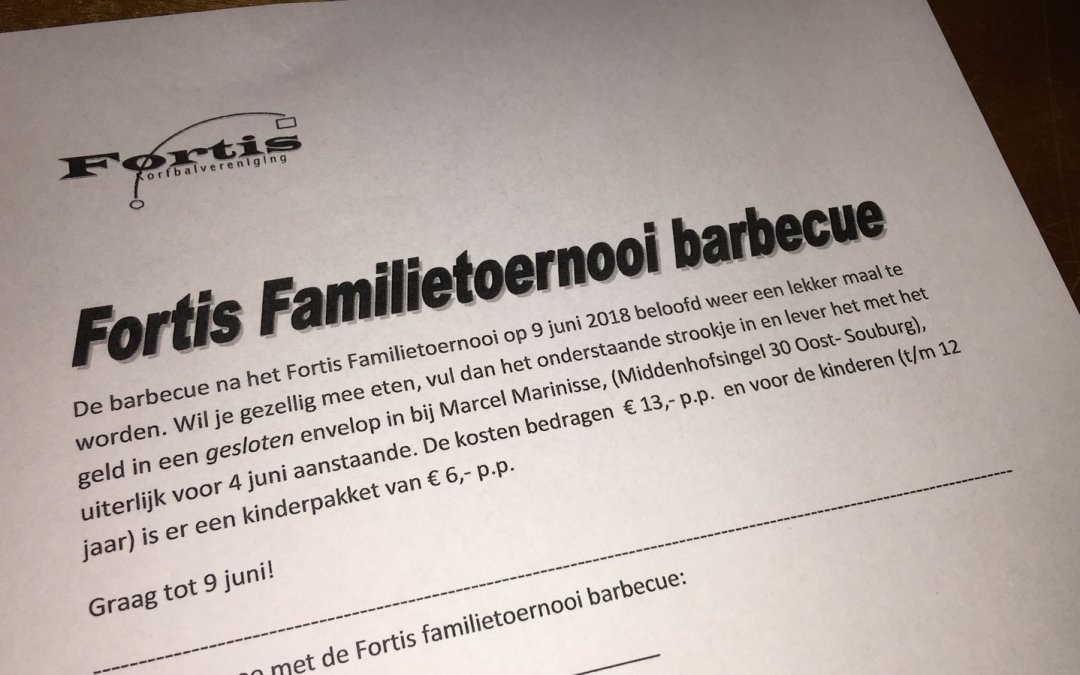 Fortis Familietoernooi barbecue