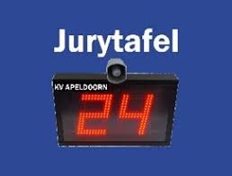 Bezetting jurytafel en schotklok oefenwedstrijden