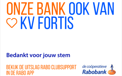 Fortis ontvangt € 1.354,17 dankzij Rabo ClubSupport!