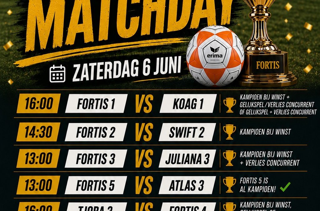 🏆 ZATERDAG = KAMPIOENENDAG BIJ FORTIS! 🏆
